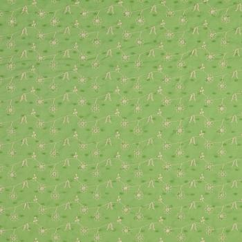 Dobby Voile mit Blumenstickerei, lindgrün